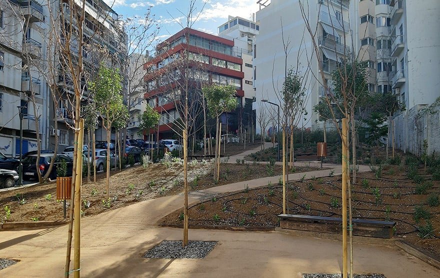 Athens continues with “pocket parks” openings: the third one opened in Pangrati